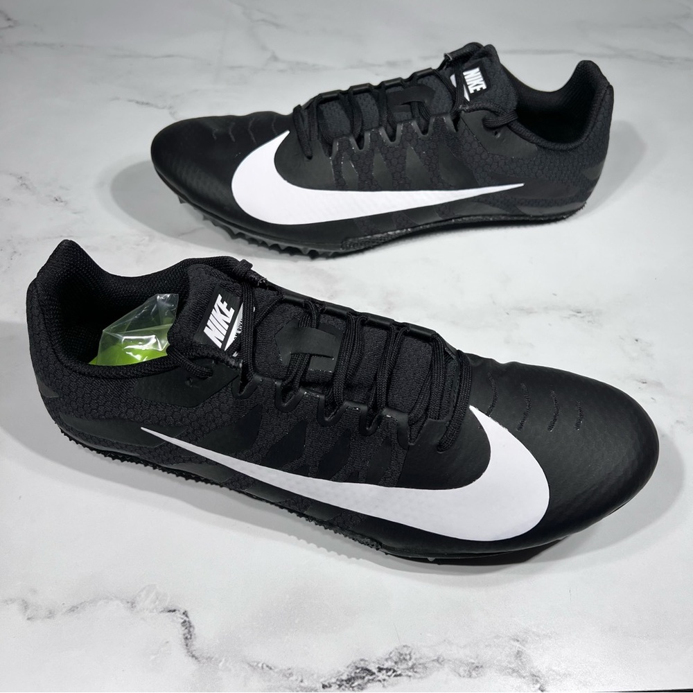 Nike Zoom Rival S 9 Black White Sprint Track Cleats Racing Sneakers
